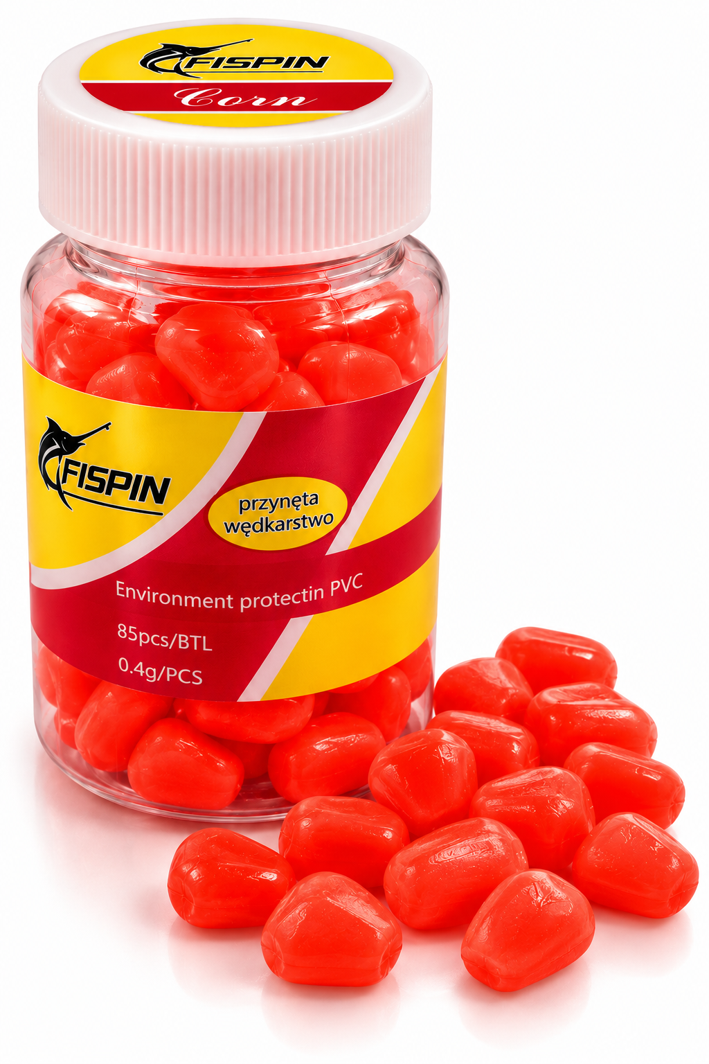 FISPIN Maisköder 85 Stück Rot Orange PVC Angelköder Karpfenangeln Corn Bait