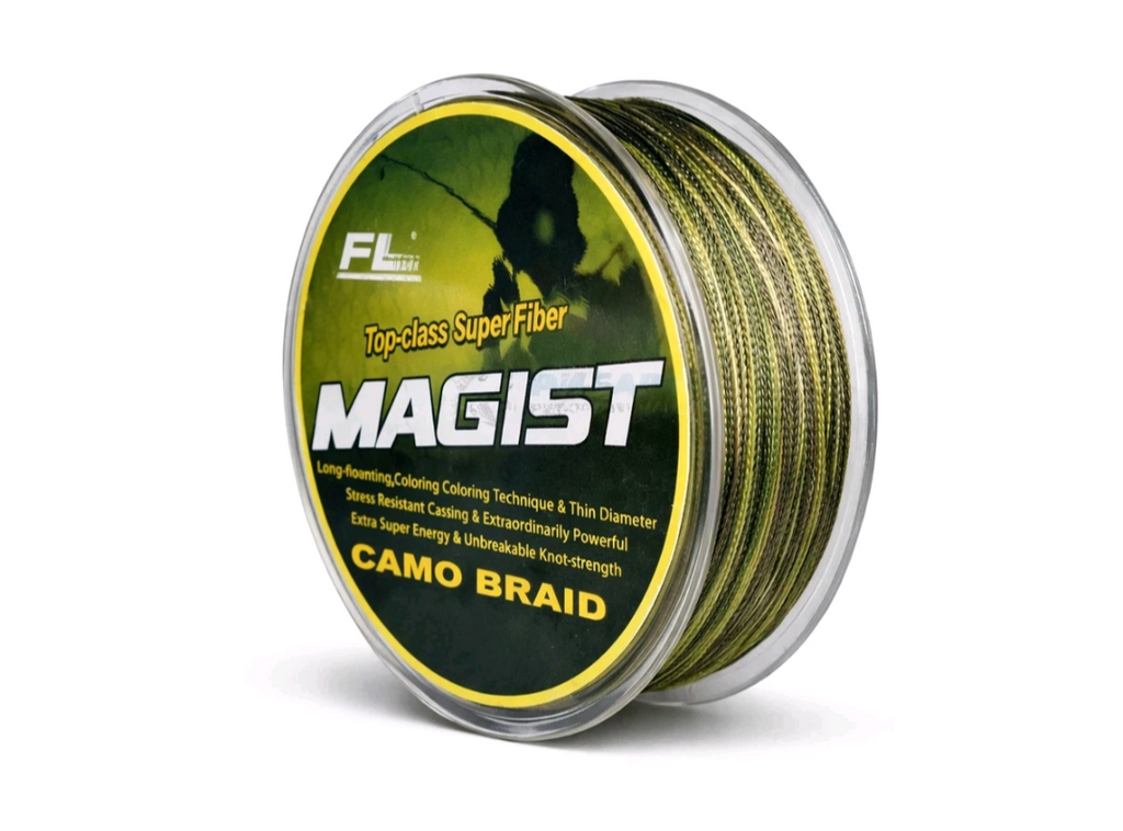 Geflochtene Angelschnur 300 m CAMO 0,25–0,30mm Hecht Zander Karpfen MAGIST