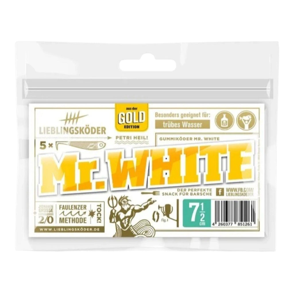 Gummifisch Zander Hecht 10–12cm Mr. White / Mr. Black Lieblingsköder Set