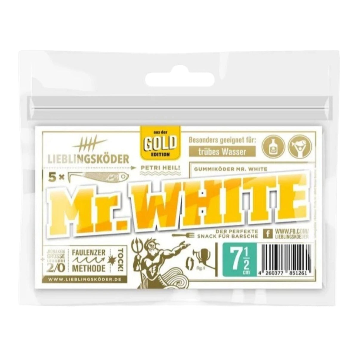 Gummifisch Zander Hecht 10–12cm Mr. White / Mr. Black Lieblingsköder Set