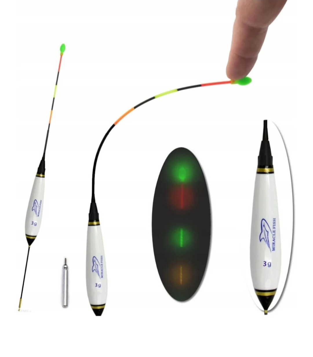 LED Leuchtpose Nachtangeln inkl. Batterie 2–6g | extrem hell | Angelpose