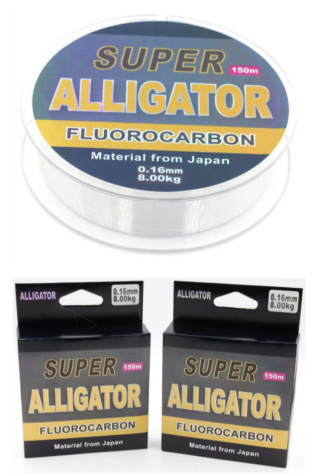 Super Alligator Fluorocarbon Angelschnur 150m FC Vorfach Barsch Zander Hecht