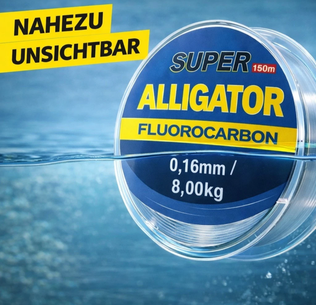 Super Alligator Fluorocarbon Angelschnur 150m FC Vorfach Barsch Zander Hecht
