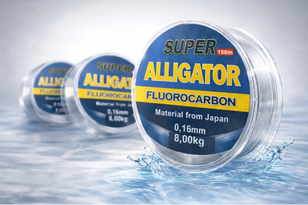 Super Alligator Fluorocarbon Angelschnur 150m FC Vorfach Barsch Zander Hecht
