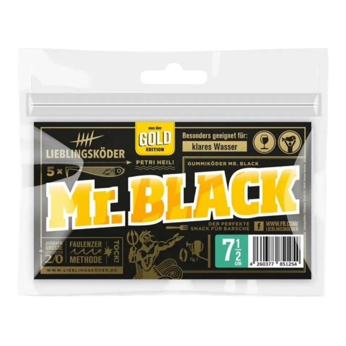 Gummifisch Zander Hecht 10–12cm Mr. White / Mr. Black Lieblingsköder Set
