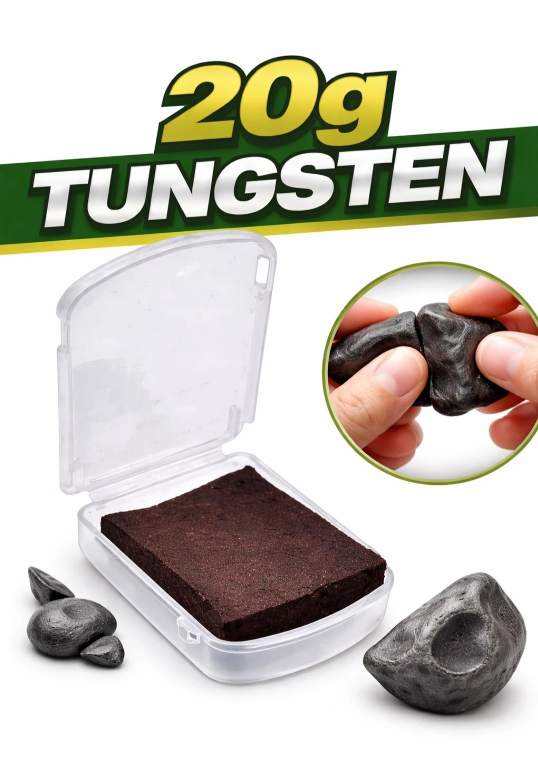 Tungsten Knetblei 20g Wolfram Knetblei weich formbar Angelblei Forelle Barsch