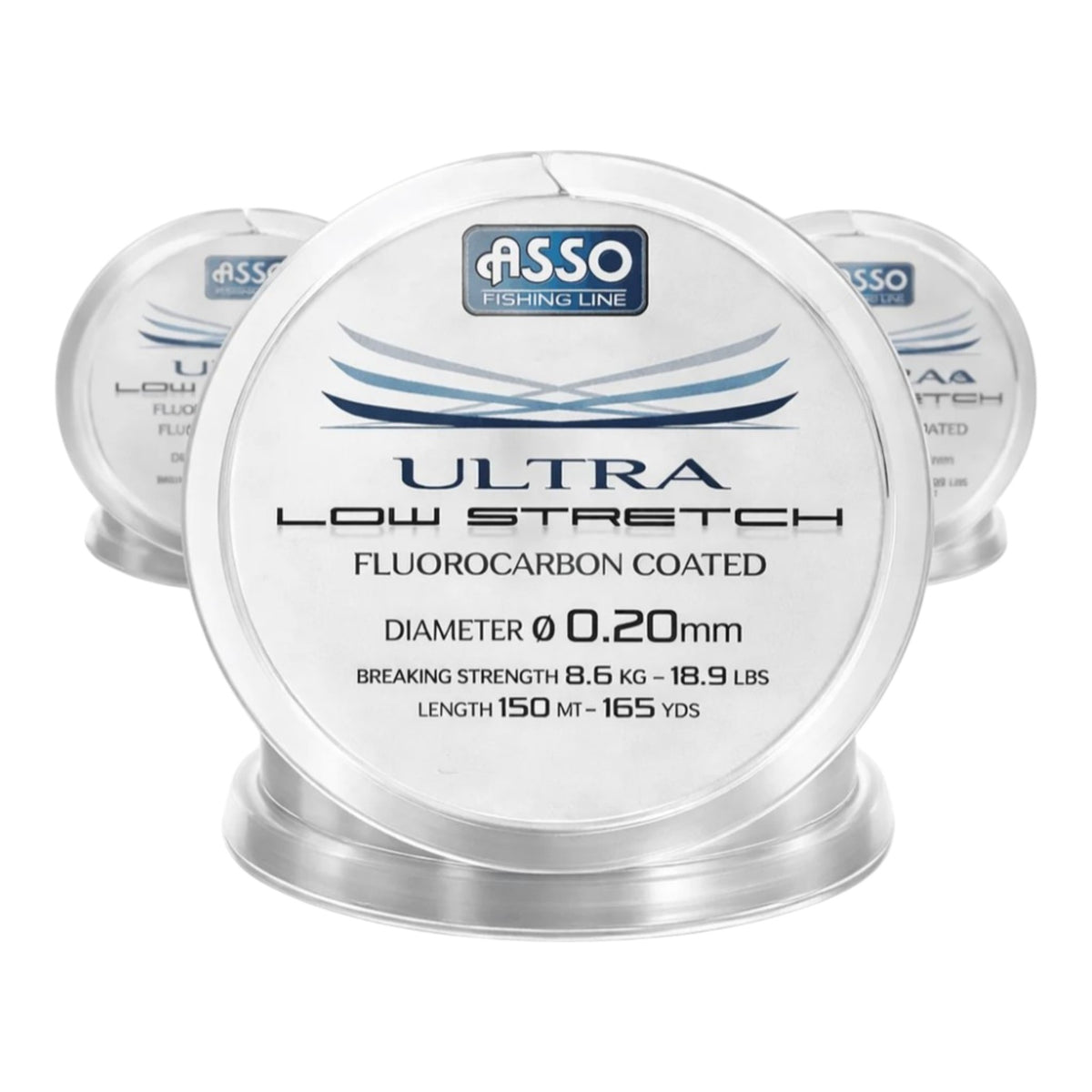 Asso Ultra Low Strech 150 m Angelschnur Fluorocarbon Coated transparent