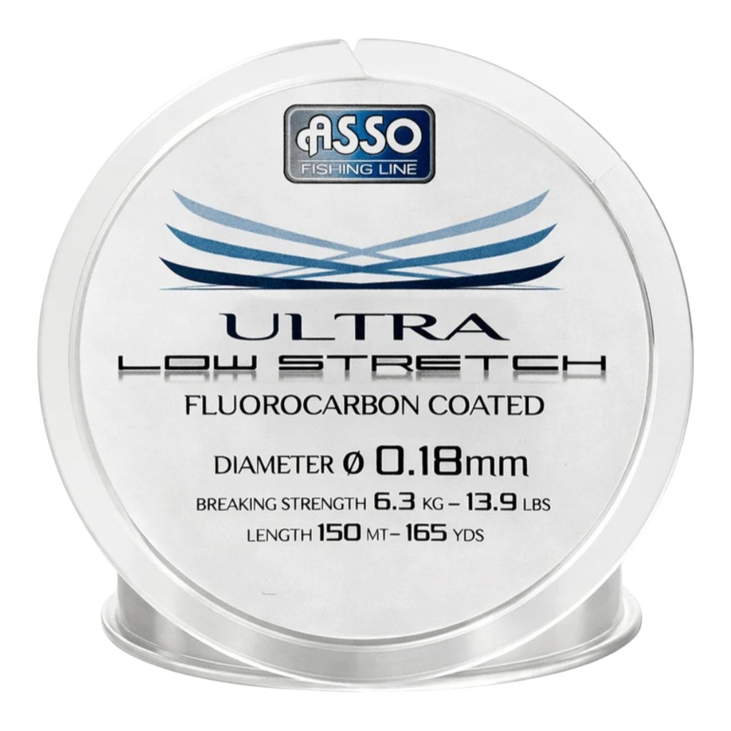 Asso Ultra Low Strech 150 m Angelschnur Fluorocarbon Coated transparent