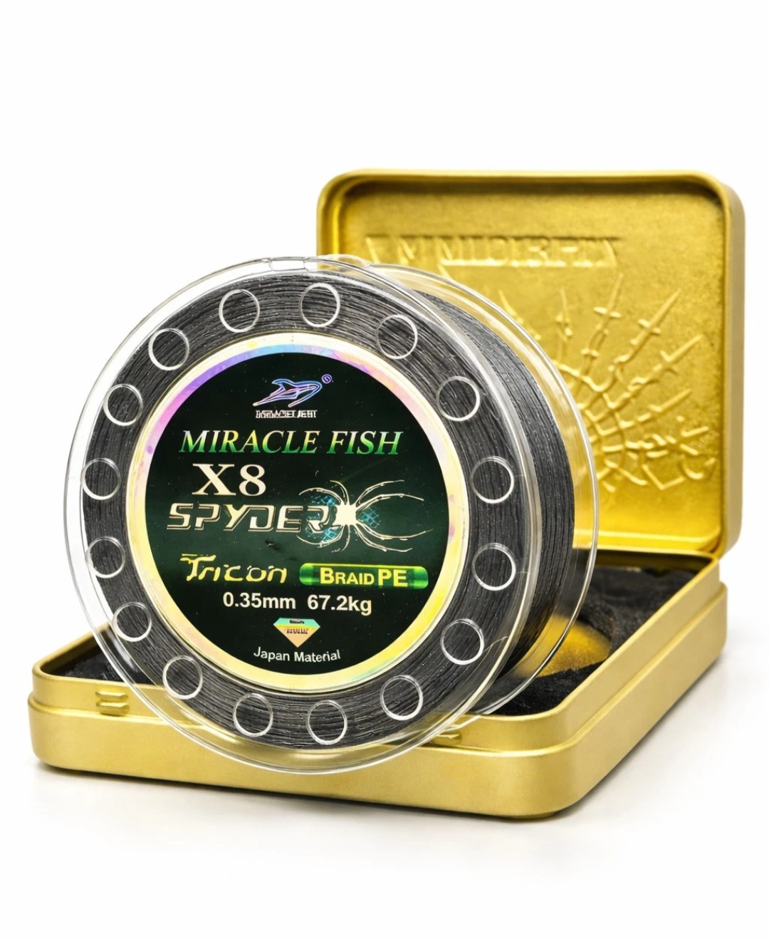8fach Geflochtene Angelschnur 125m PE Braid SPYDER X8 Miracle Fish 0.06–0.40mm